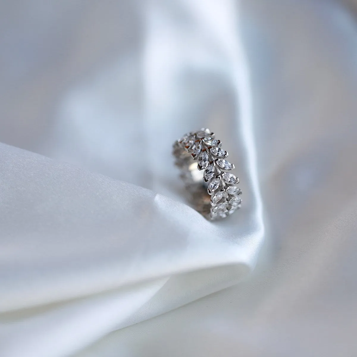 Double Row Marquise Cut Athena Eternity Band