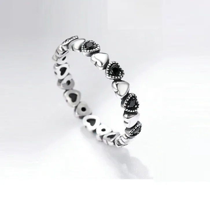 Endless Love Heart Stacking Ring Sterling Silver