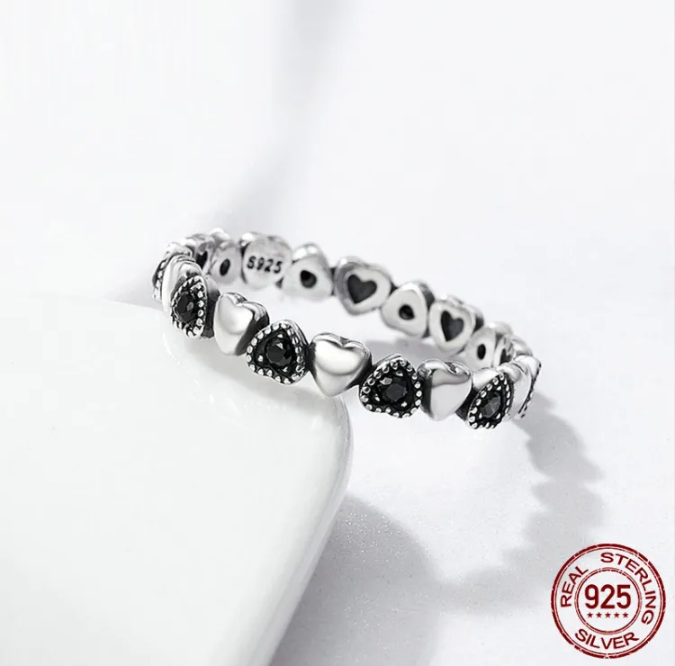 Endless Love Heart Stacking Ring Sterling Silver