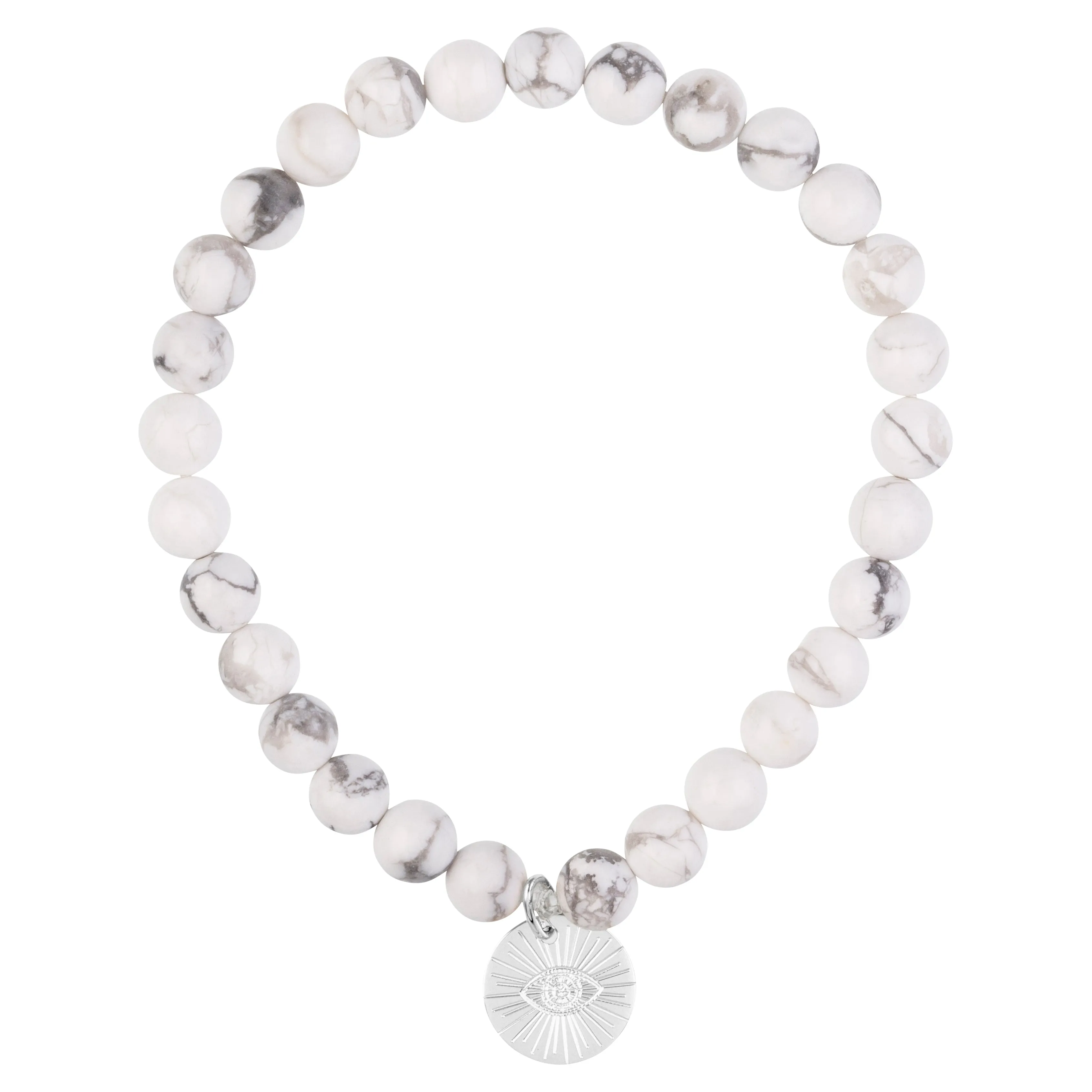 Eye of Providence & Protection Gemstone Bracelet - Silver / Black