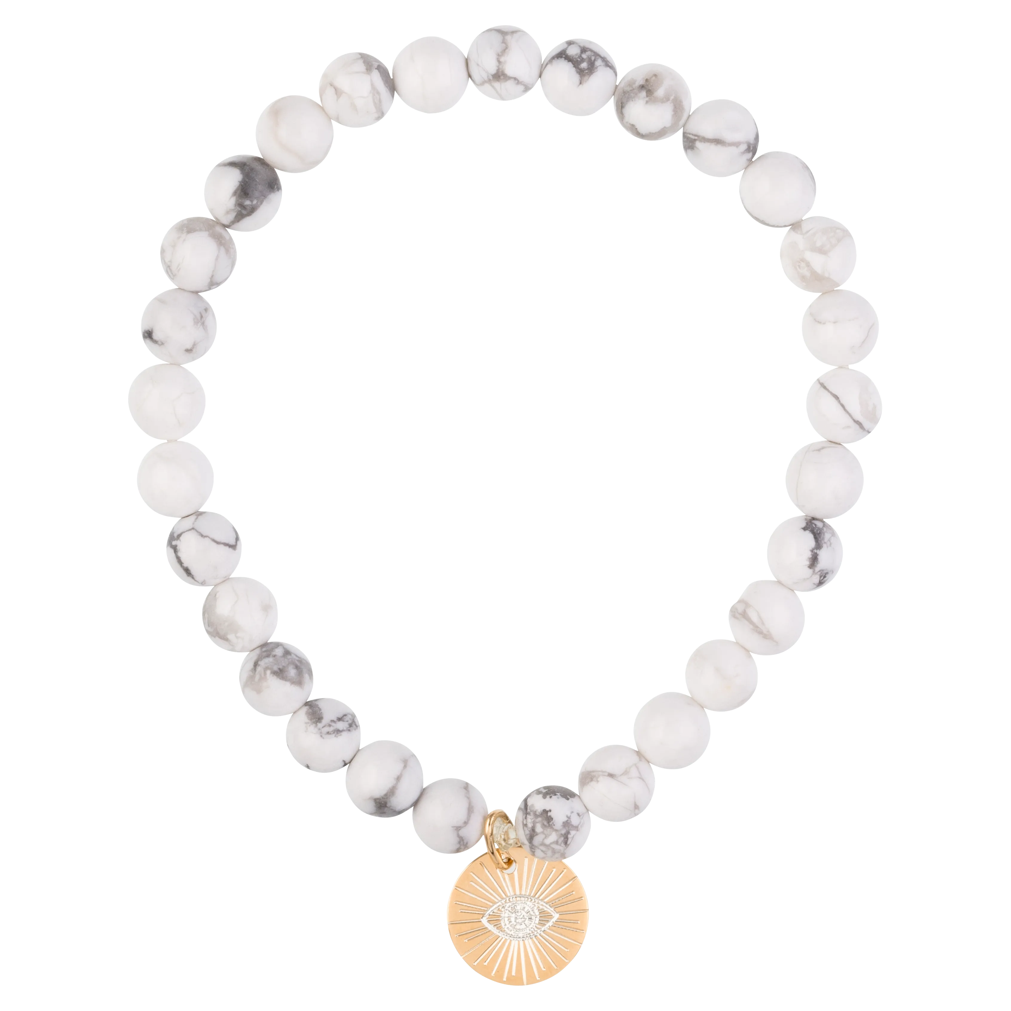 Eye of Providence & Protection Gemstone Bracelet - Silver / Black