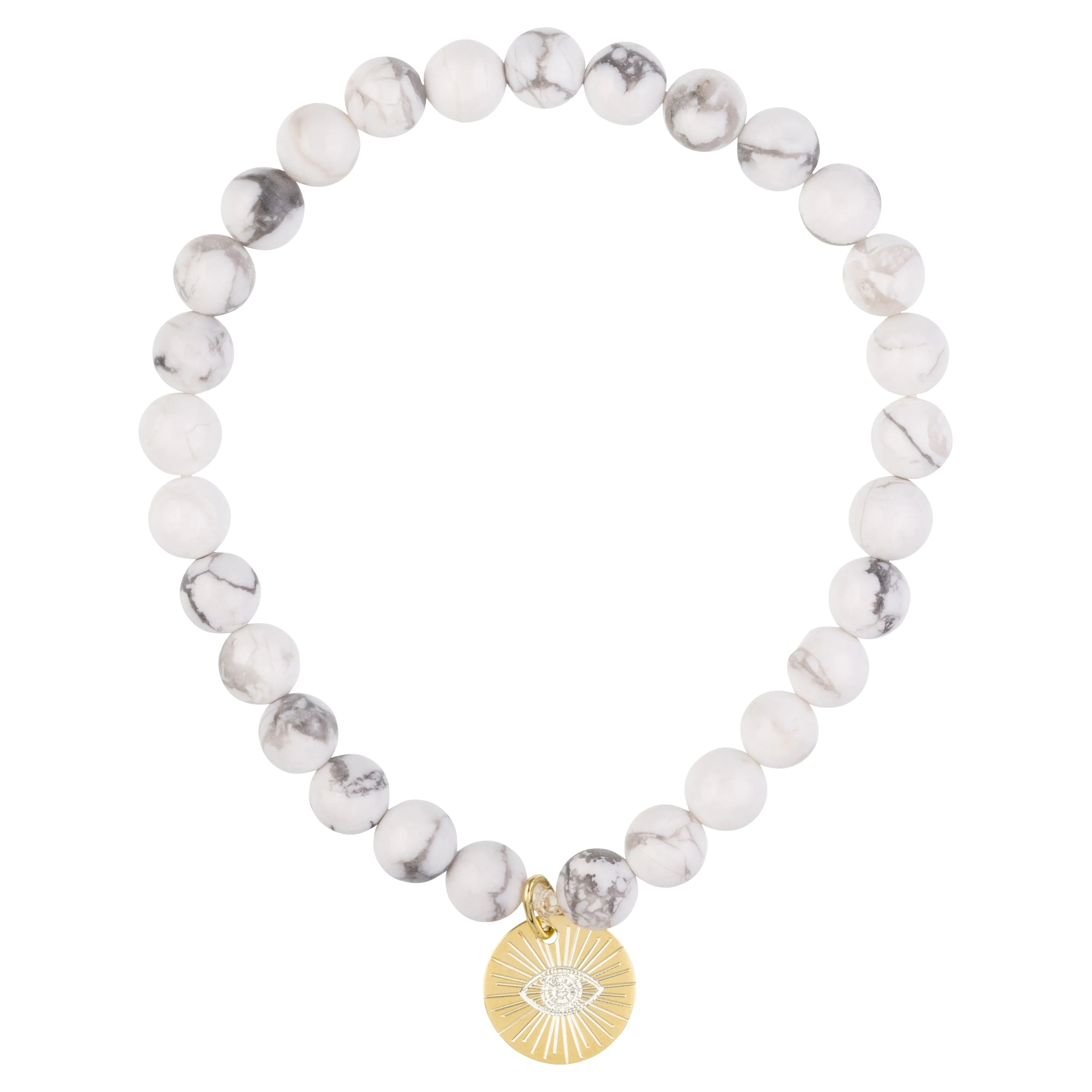 Eye of Providence & Protection Gemstone Bracelet - Silver / Black