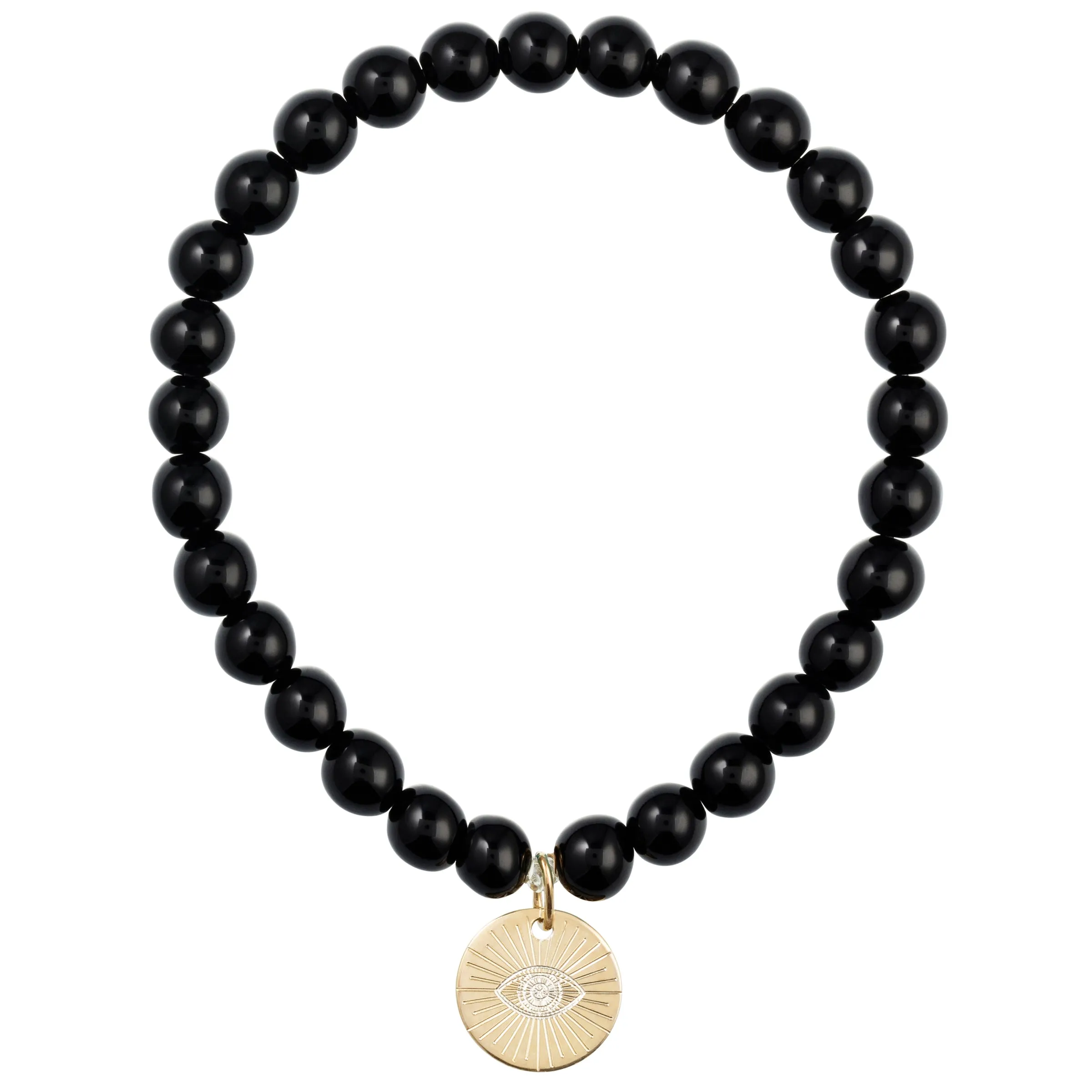 Eye of Providence & Protection Gemstone Bracelet - Silver / Black
