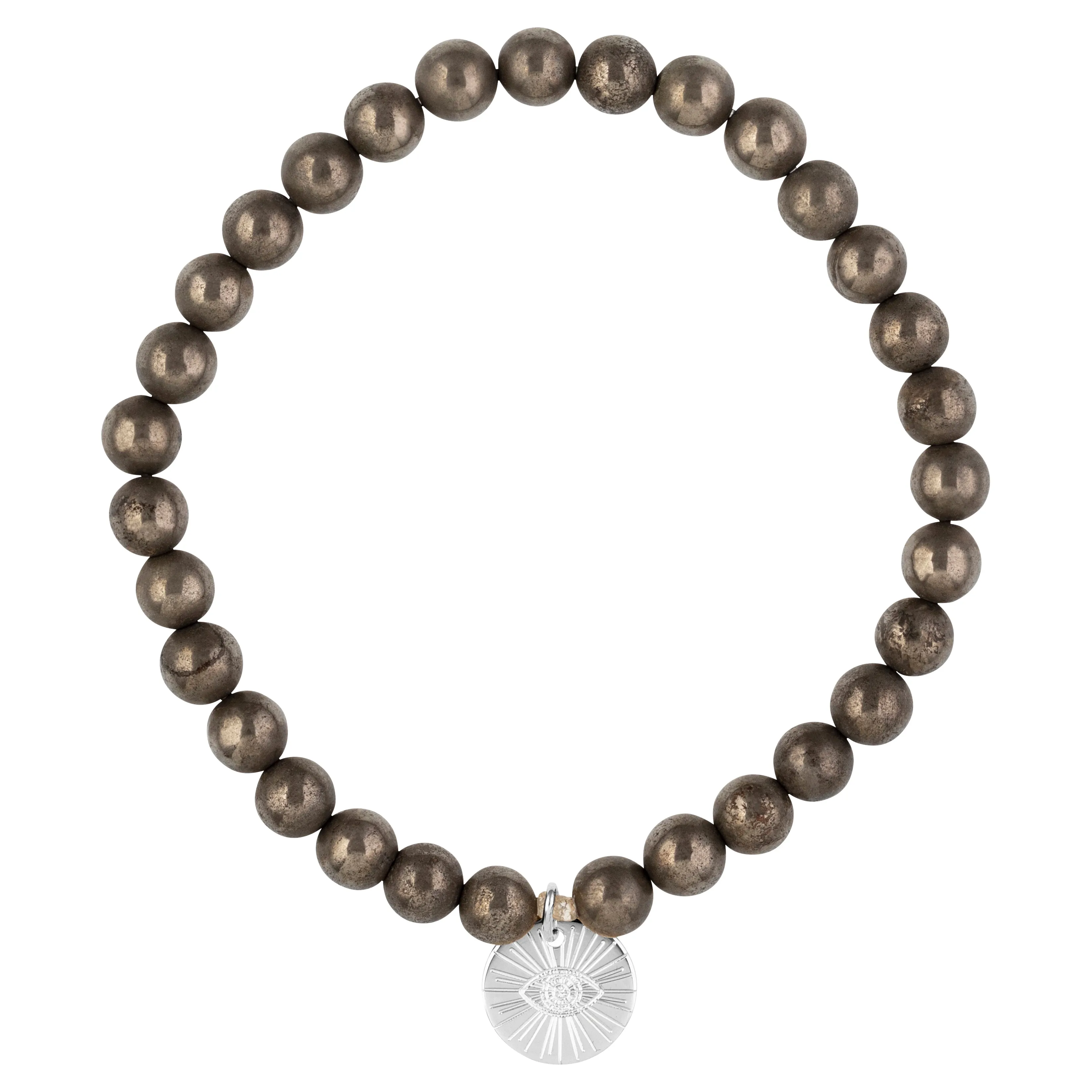 Eye of Providence & Protection Gemstone Bracelet - Silver / Black