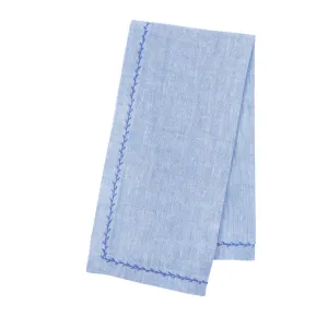 Feather Stitch Napkin Blue