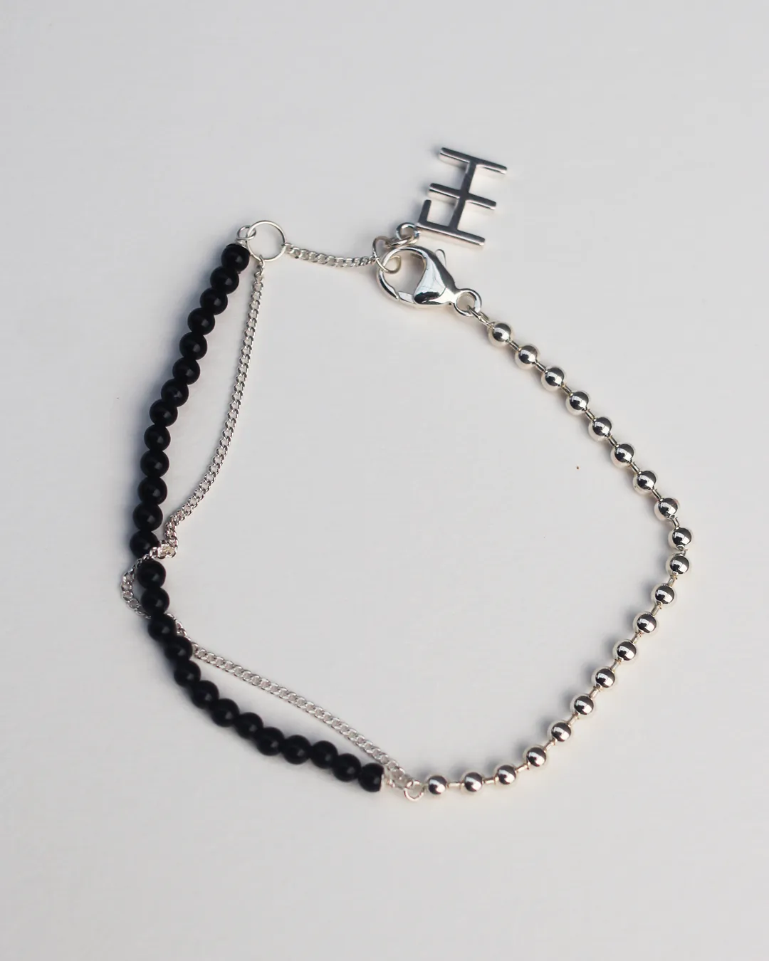 Fine Ball Chain Gemstone Bracelet - Onyx