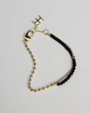 Fine Ball Chain Gemstone Bracelet - Onyx