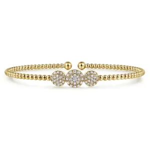 Gabriel & Co. Bujukan Triple Circle Pave Diamond Bangle