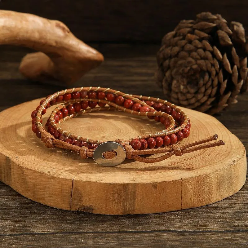 Handmade Light Luxury Rice Bead and Onyx Stone Bracelet - 2024 Women'S Braided Beaded Bracelet