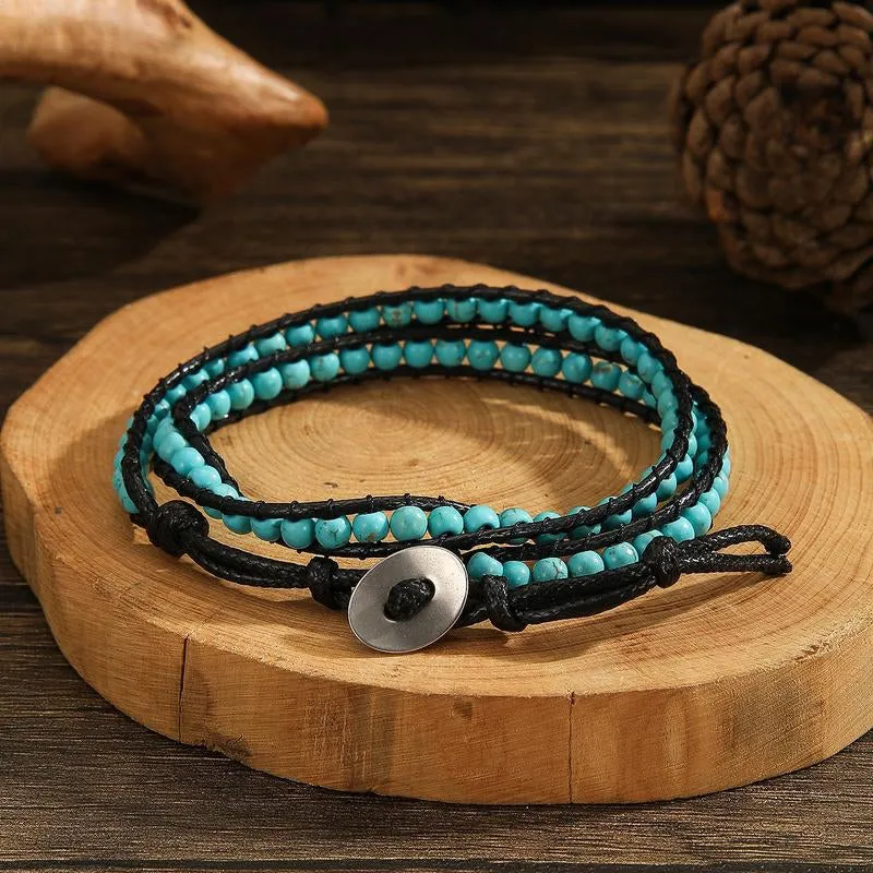 Handmade Light Luxury Rice Bead and Onyx Stone Bracelet - 2024 Women'S Braided Beaded Bracelet