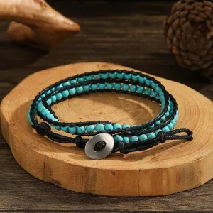 Handmade Light Luxury Rice Bead and Onyx Stone Bracelet - 2024 Women'S Braided Beaded Bracelet