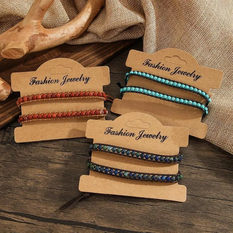 Handmade Light Luxury Rice Bead and Onyx Stone Bracelet - 2024 Women'S Braided Beaded Bracelet