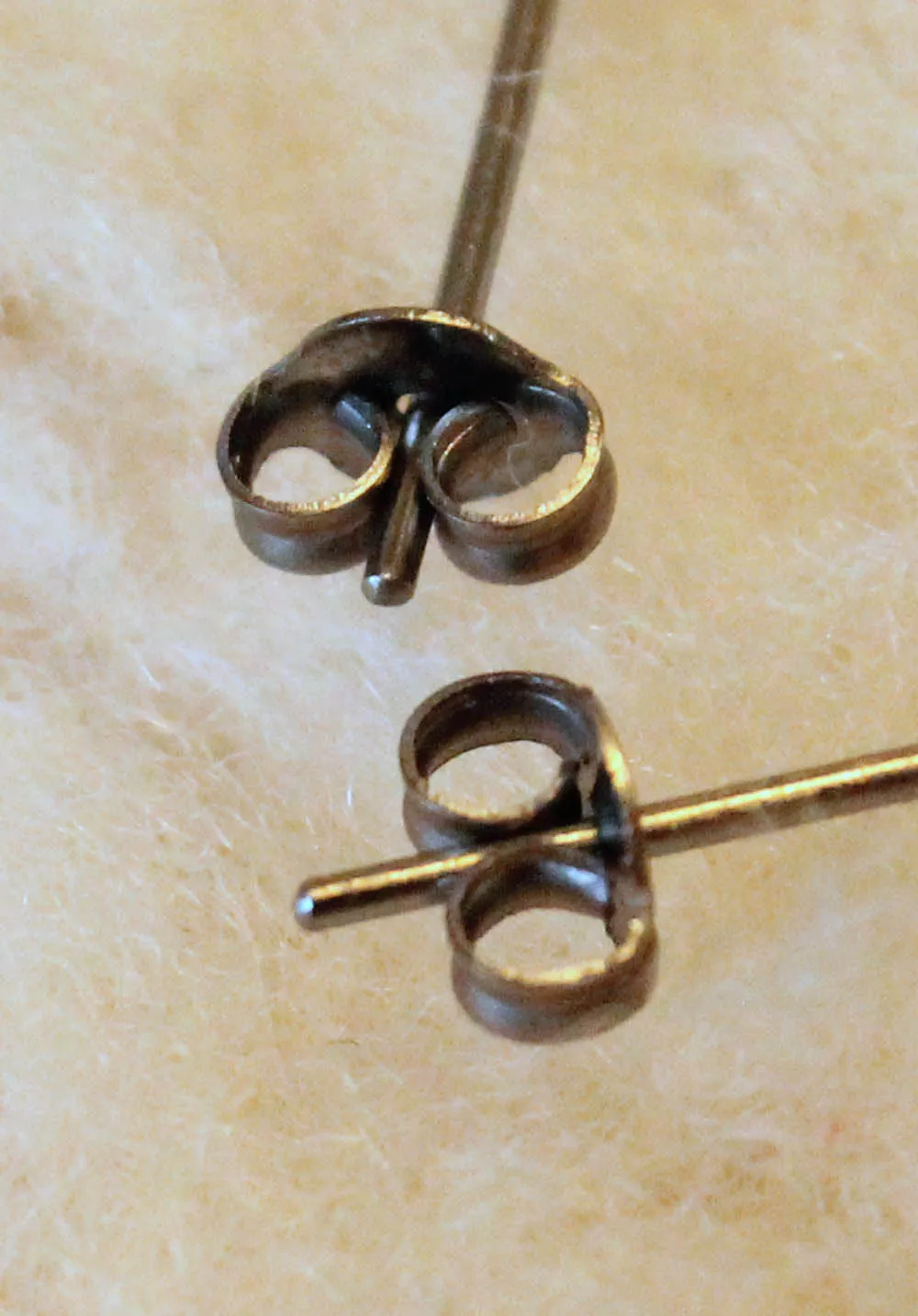Hematite Bezel Gemstone, Med (Niobium or Titanium Post Earrings for Sensitive Ears)