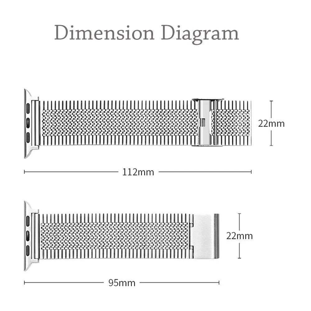 High-Quality Steel Mesh Strap For Series 7 6 5 4 Luxury Metal Bracelet