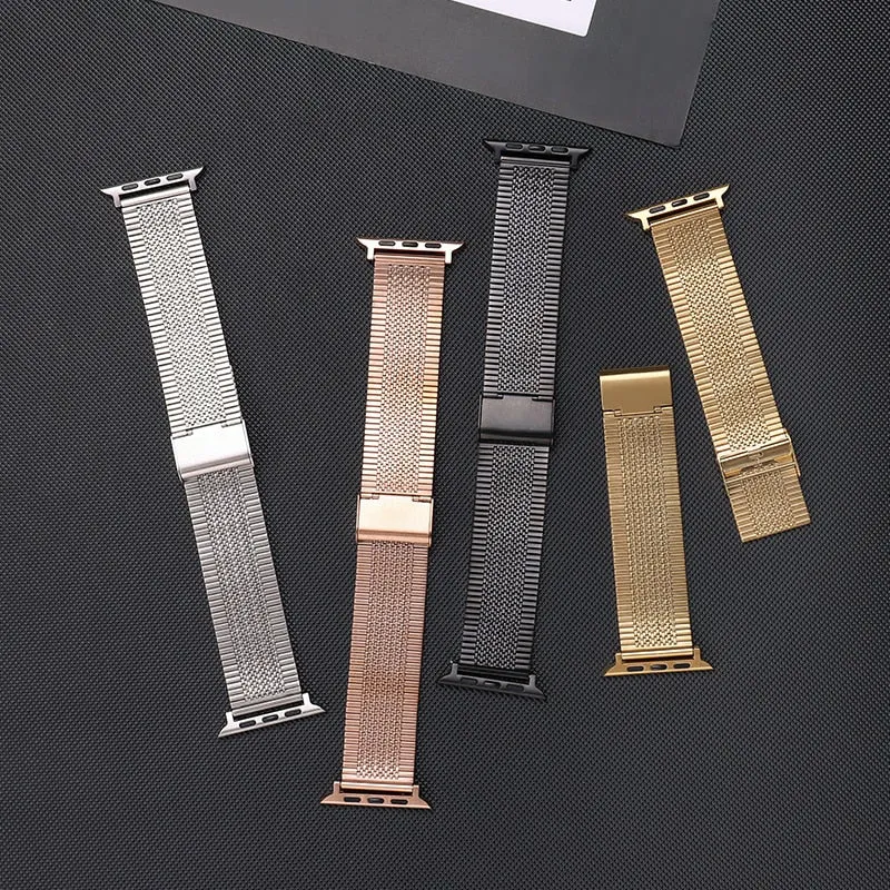 High-Quality Steel Mesh Strap For Series 7 6 5 4 Luxury Metal Bracelet