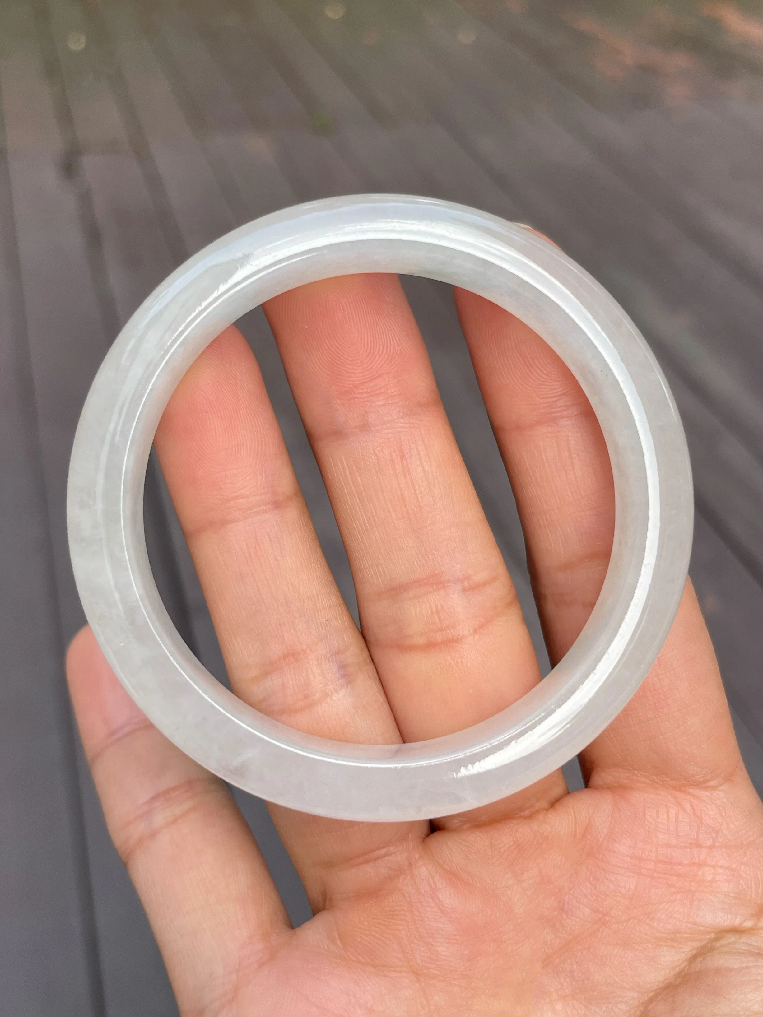 Icy Jadeite Bangle | 55mm (NJBA066)