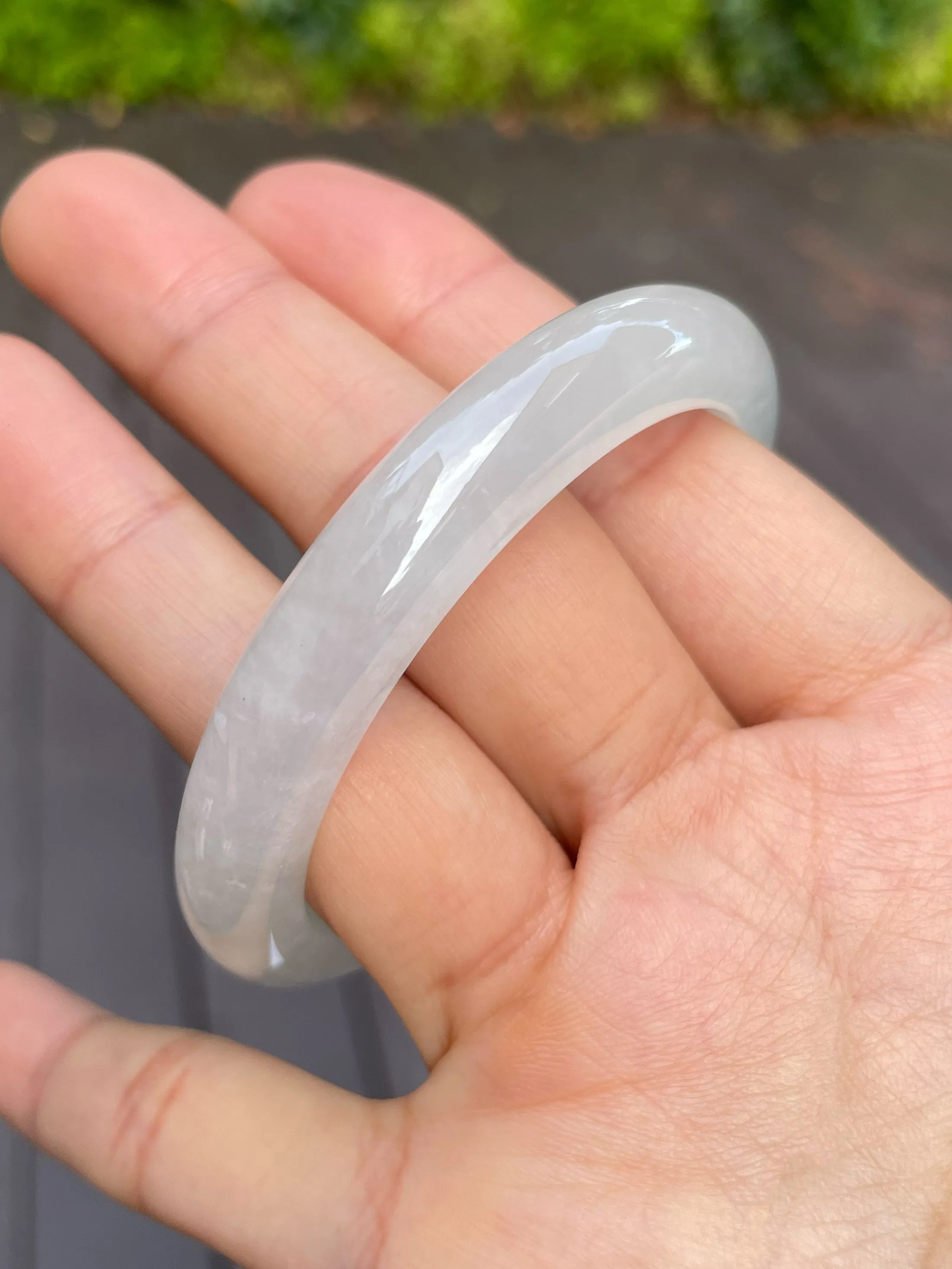 Icy Jadeite Bangle | 55mm (NJBA066)