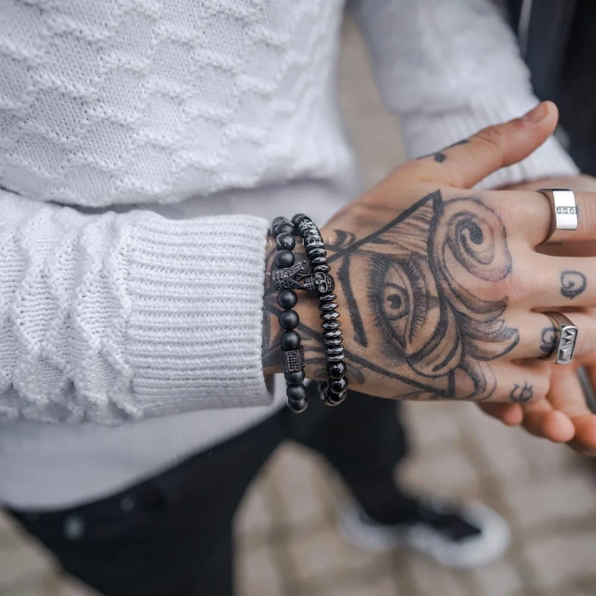 Jet Black Skull x Crown set