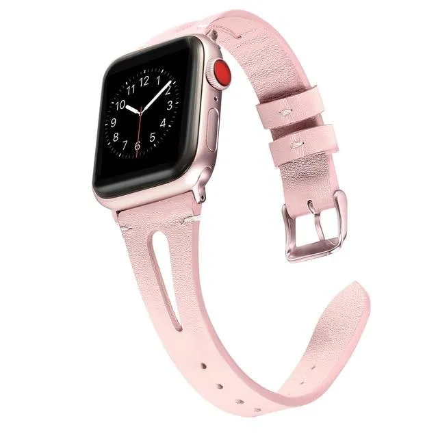 Leather Bracelet For Apple Series 7 6 5 4 Slim Floral Classic Strap