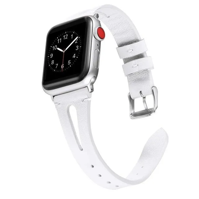 Leather Bracelet For Apple Series 7 6 5 4 Slim Floral Classic Strap