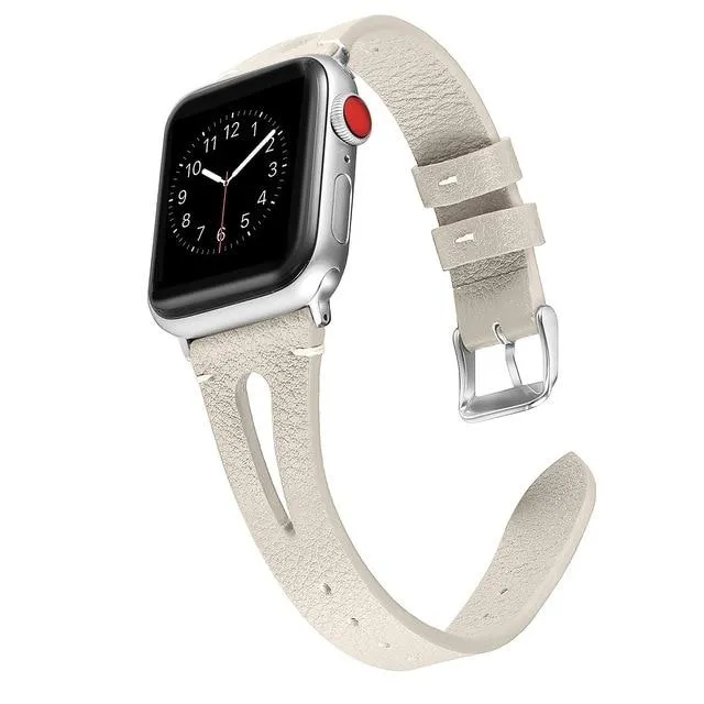 Leather Bracelet For Apple Series 7 6 5 4 Slim Floral Classic Strap