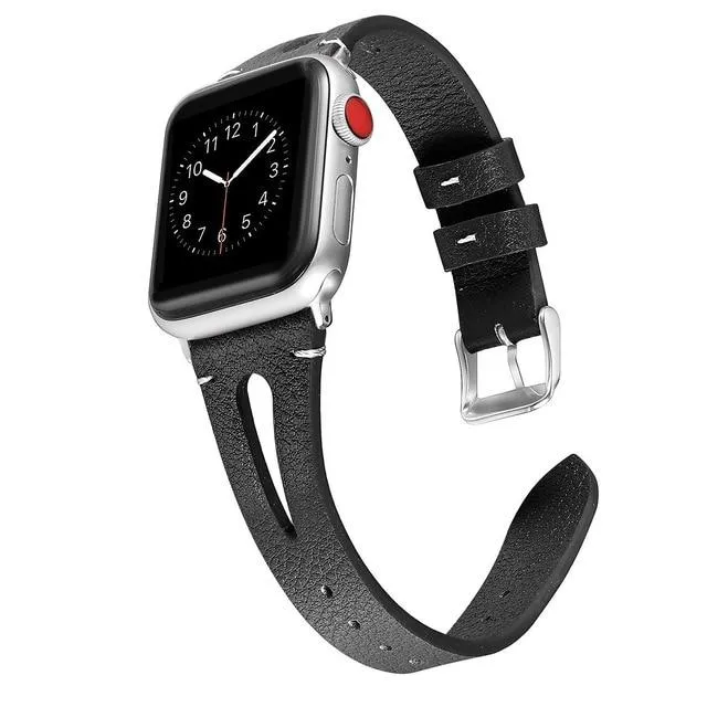 Leather Bracelet For Apple Series 7 6 5 4 Slim Floral Classic Strap