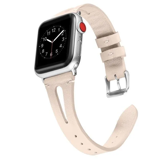 Leather Bracelet For Apple Series 7 6 5 4 Slim Floral Classic Strap