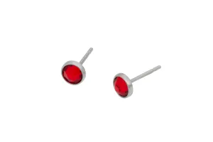 Light Siam Crystal Bezels (Pure Titanium Studs)