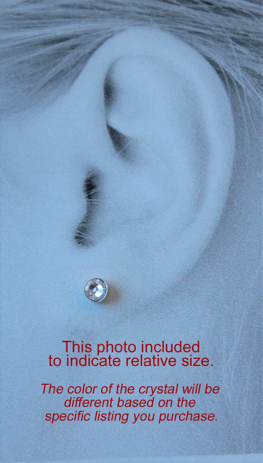 Light Siam Crystal Bezels (Pure Titanium Studs)