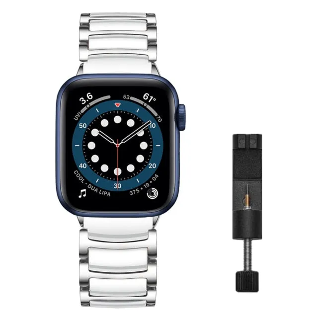 Luxury Ceramics Strap For Apple Series 7 6 5 High-Quality Steel Metal