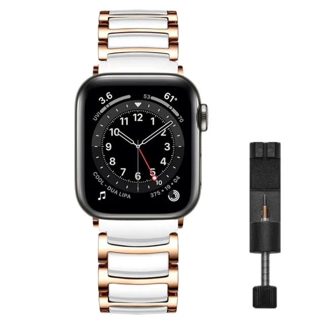 Luxury Ceramics Strap For Apple Series 7 6 5 High-Quality Steel Metal