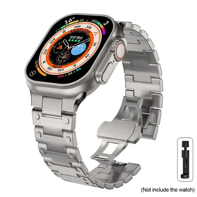 Luxury Titanium Strap for Apple Watch ultra 2 49mm Series 9 8 7 45mm 41mm Band For iWatch 6 5 4 se 3 44mm 42mm 38 40mm Bracelet