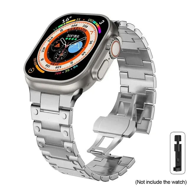 Luxury Titanium Strap for Apple Watch ultra 2 49mm Series 9 8 7 45mm 41mm Band For iWatch 6 5 4 se 3 44mm 42mm 38 40mm Bracelet
