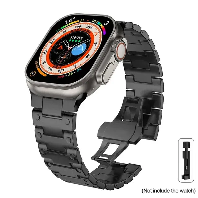 Luxury Titanium Strap for Apple Watch ultra 2 49mm Series 9 8 7 45mm 41mm Band For iWatch 6 5 4 se 3 44mm 42mm 38 40mm Bracelet