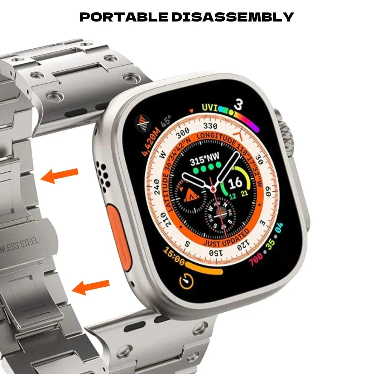 Luxury Titanium Strap for Apple Watch ultra 2 49mm Series 9 8 7 45mm 41mm Band For iWatch 6 5 4 se 3 44mm 42mm 38 40mm Bracelet