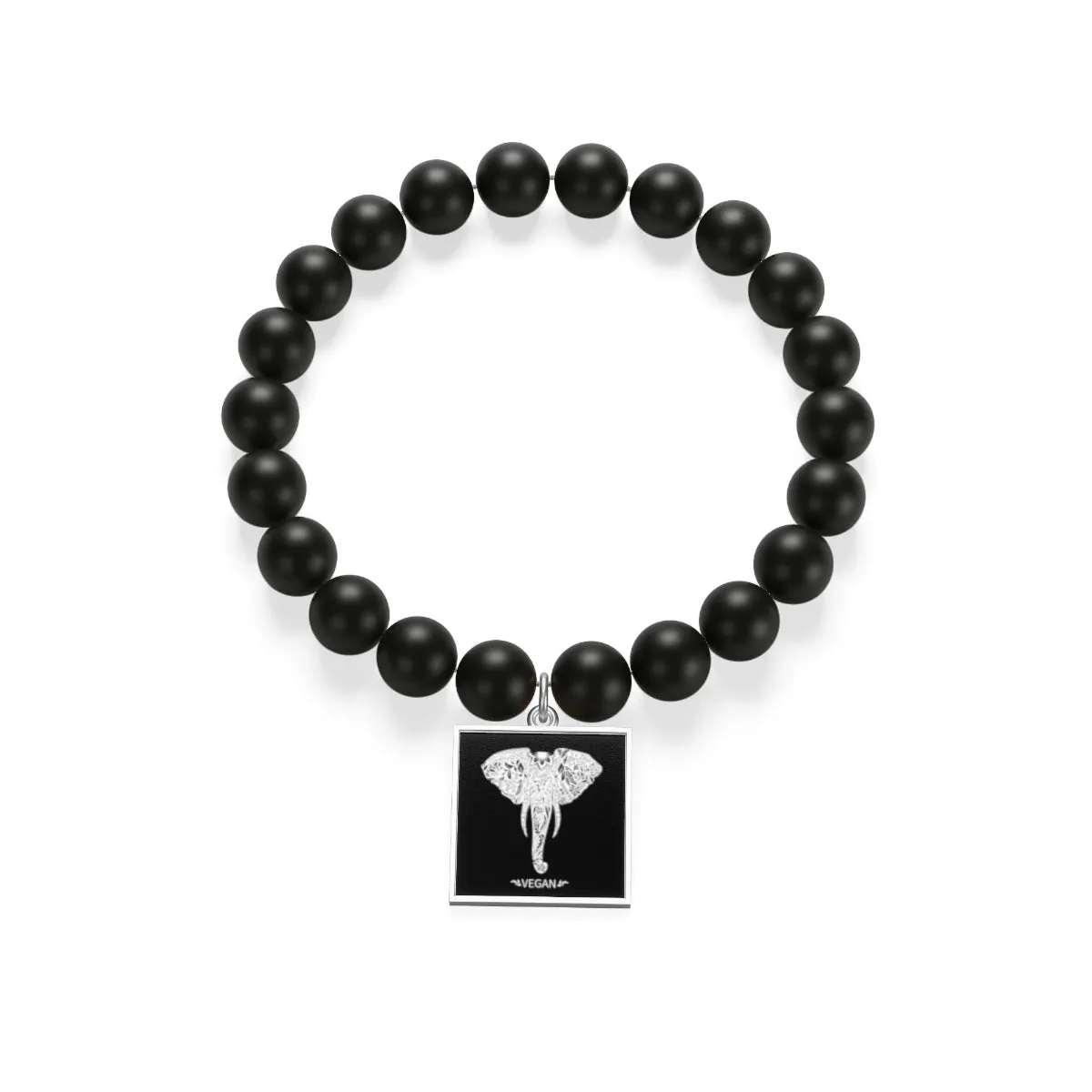 Matte Onyx Vegan Elephant  Bracelet
