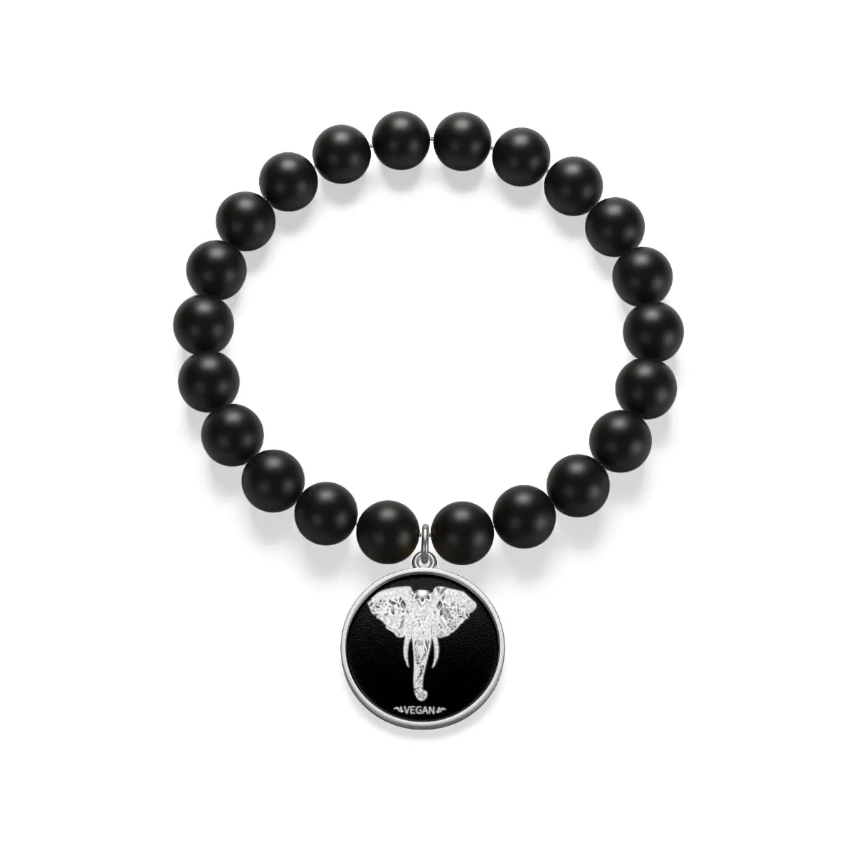 Matte Onyx Vegan Elephant  Bracelet