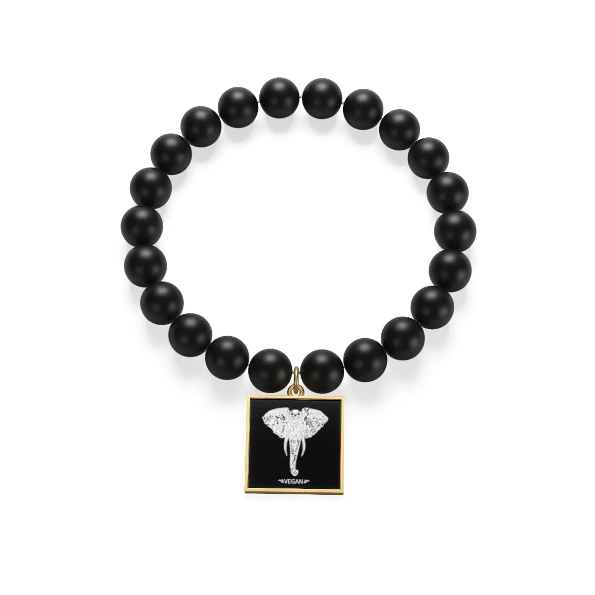 Matte Onyx Vegan Elephant  Bracelet