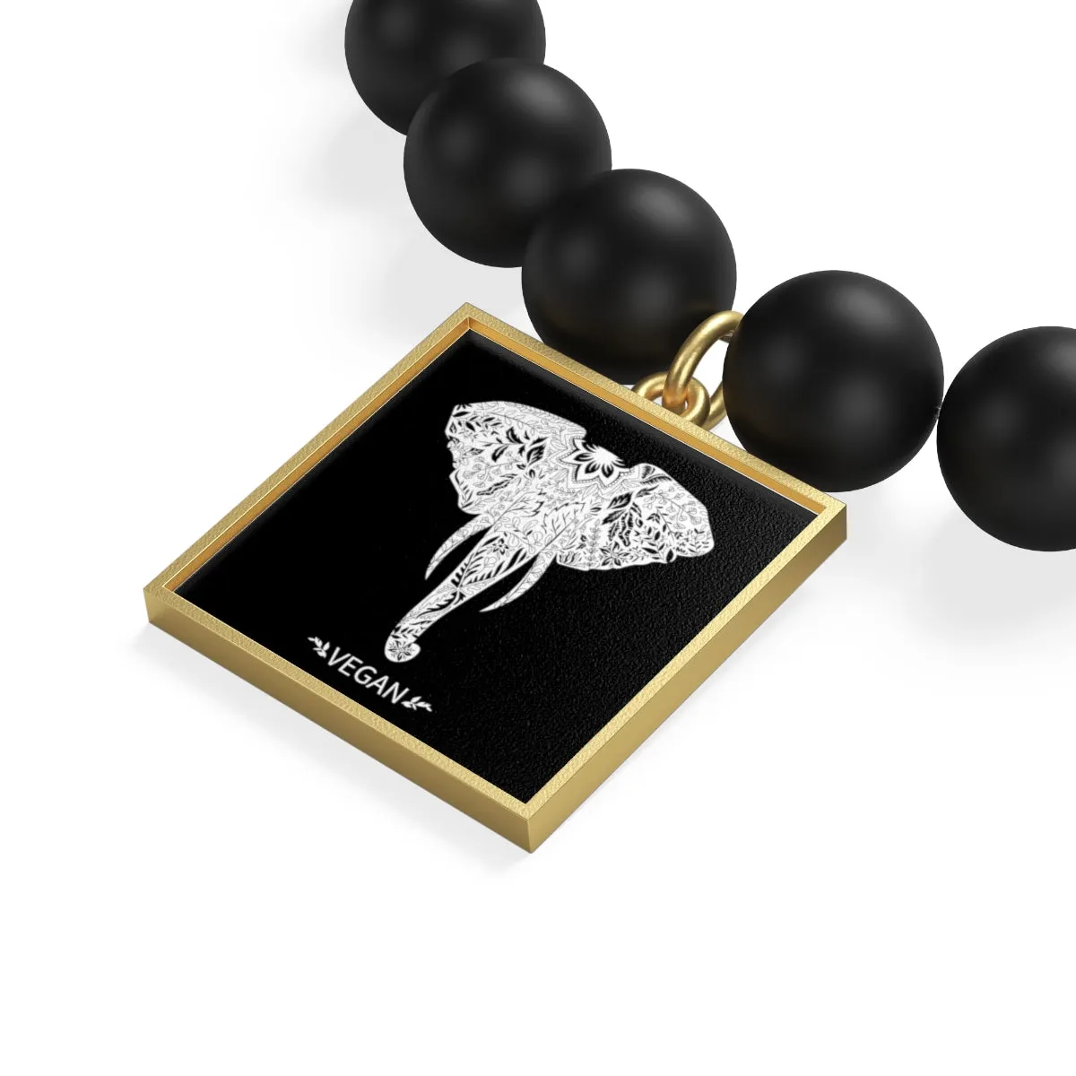Matte Onyx Vegan Elephant  Bracelet