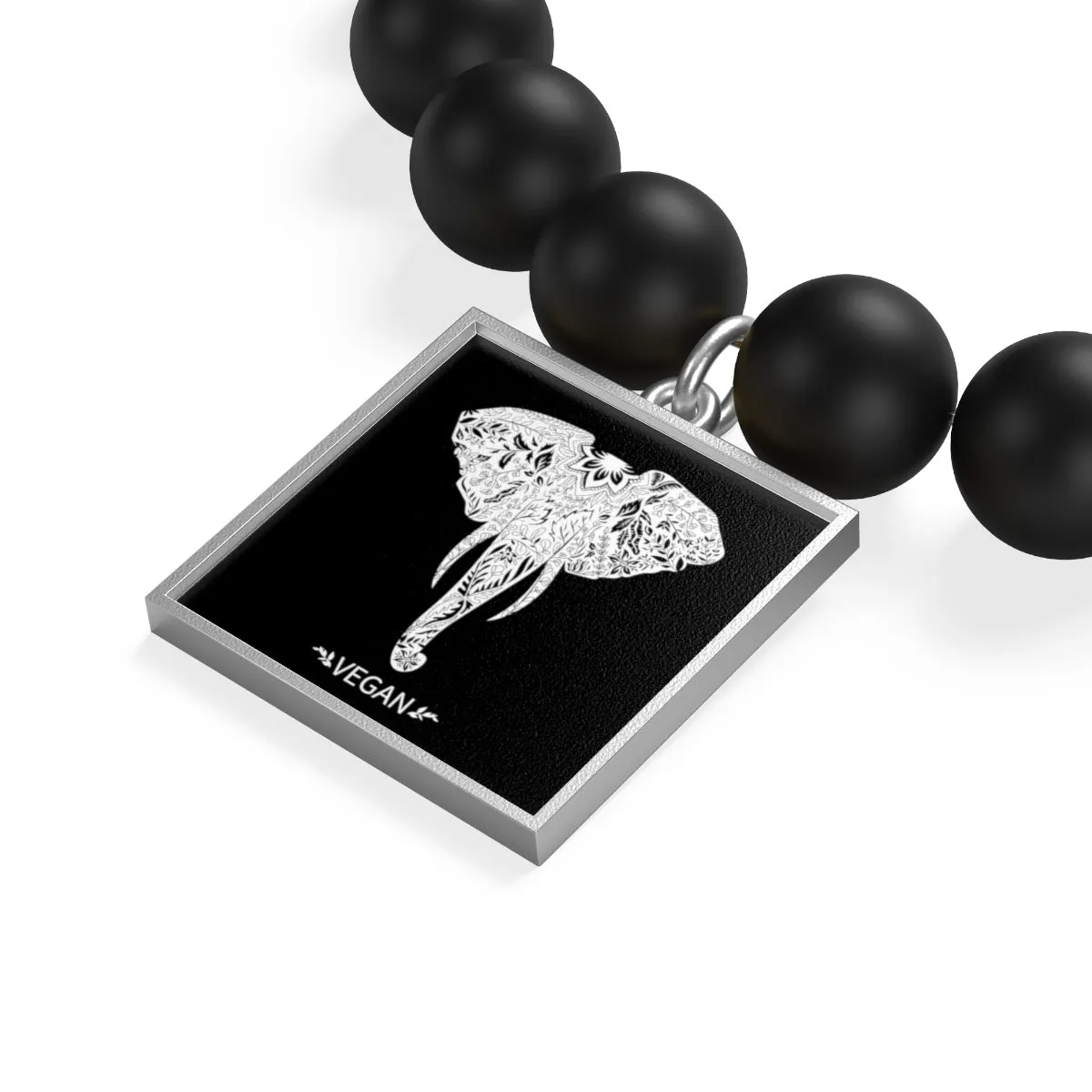 Matte Onyx Vegan Elephant  Bracelet