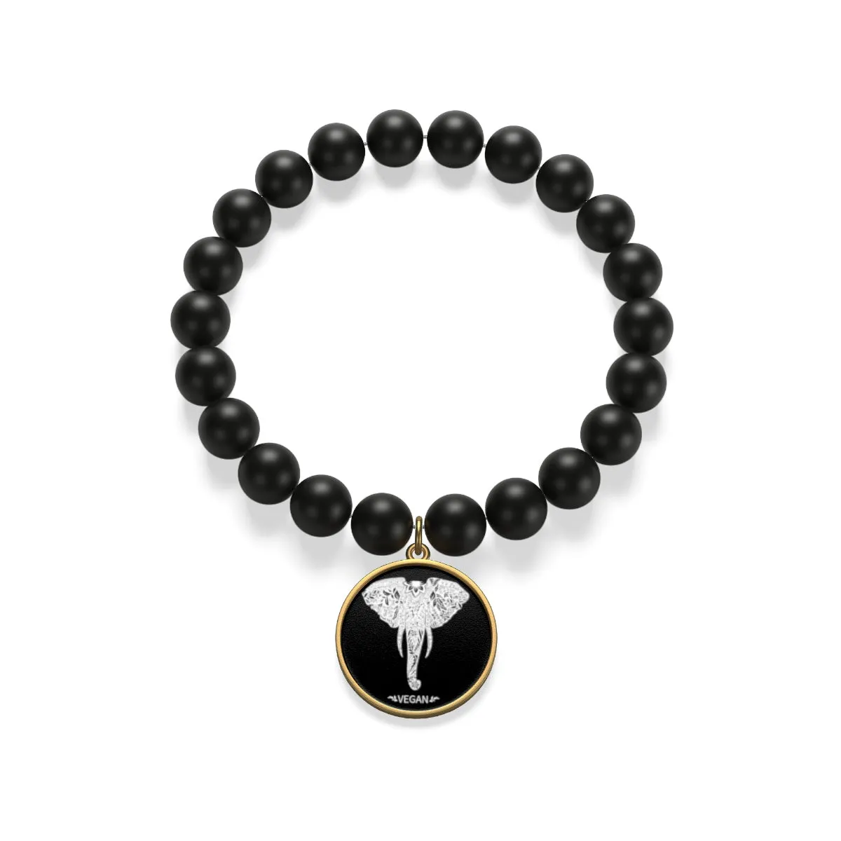 Matte Onyx Vegan Elephant  Bracelet