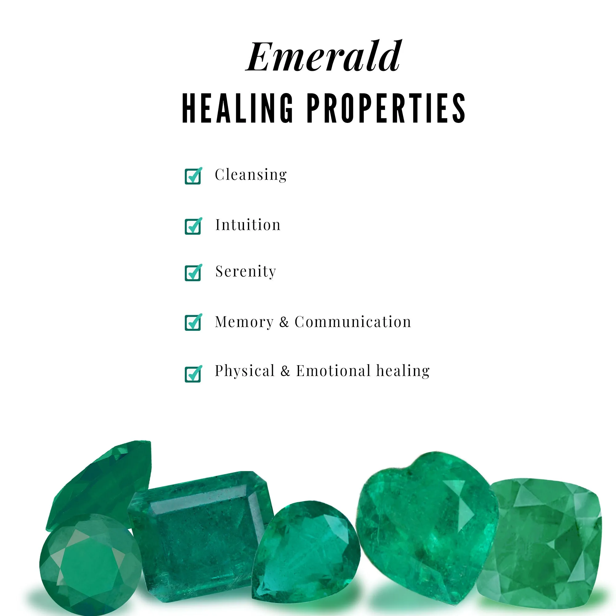 Minimal Emerald Cluster Half Eternity Ring in Prong Setting