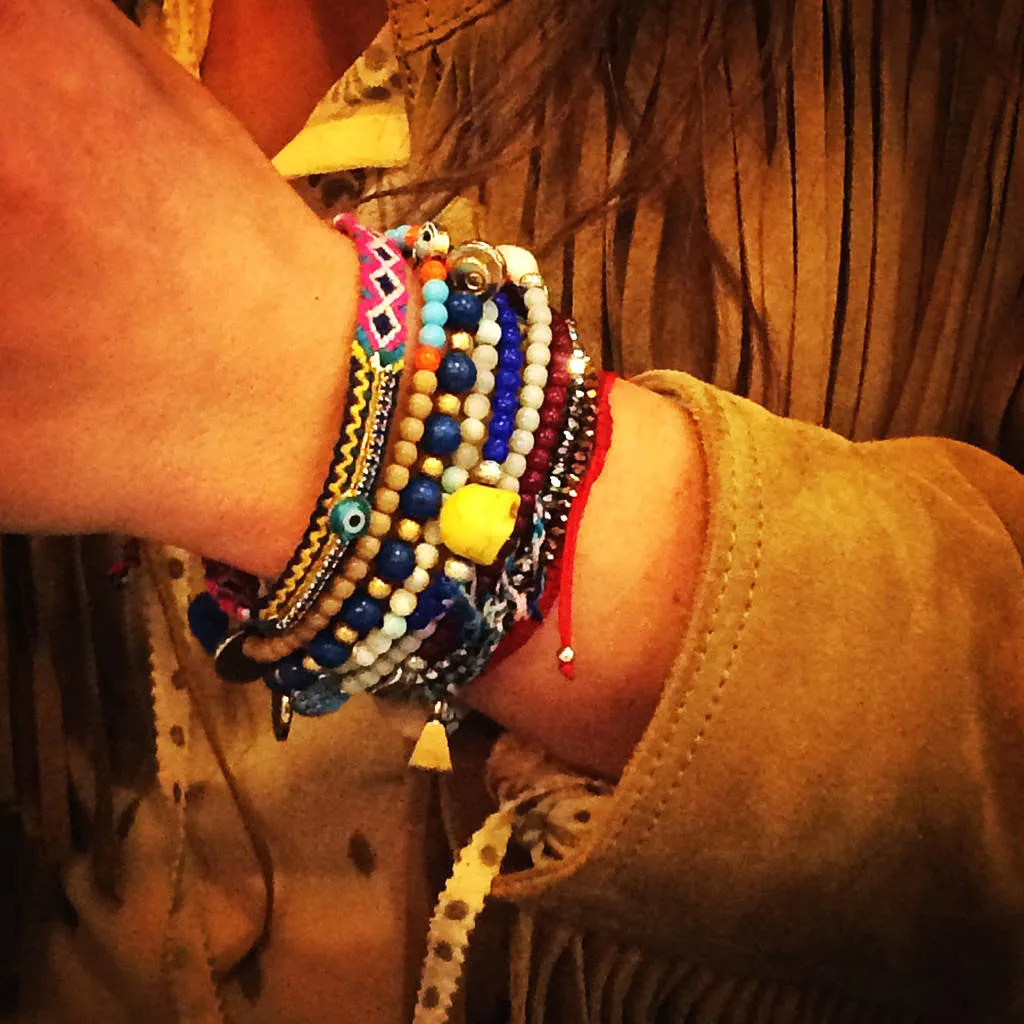 Multicolour Diamante Band Lucky Charm Friendship Bracelet