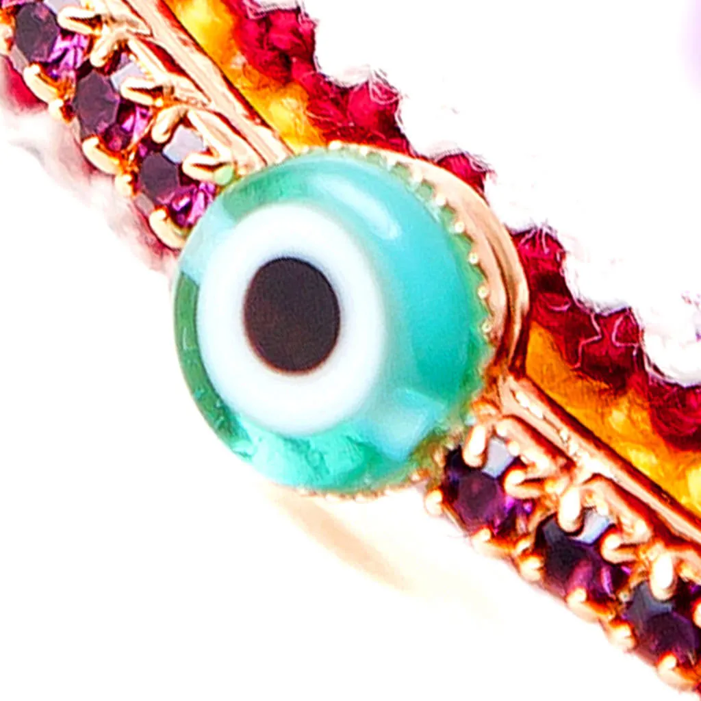 Multicolour Diamante Band Lucky Charm Friendship Bracelet