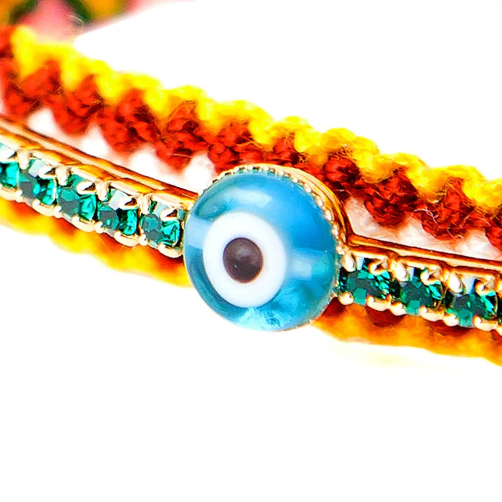 Multicolour Diamante Band Lucky Charm Friendship Bracelet