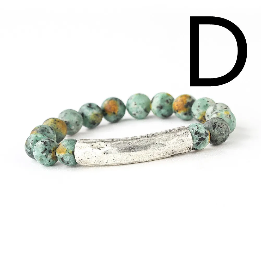 Natural Vintage Stone Beaded Bracelet