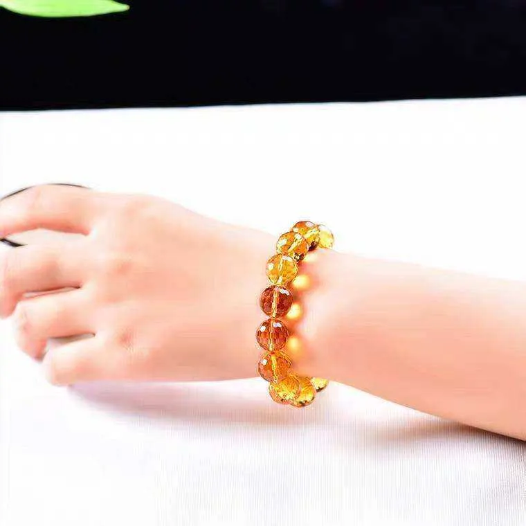 Natural Yellow Citrine Beads Bracelet