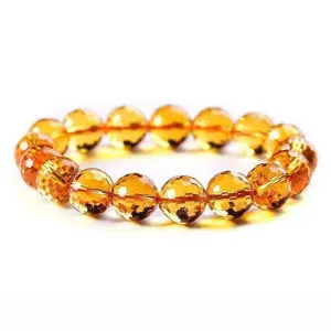 Natural Yellow Citrine Beads Bracelet