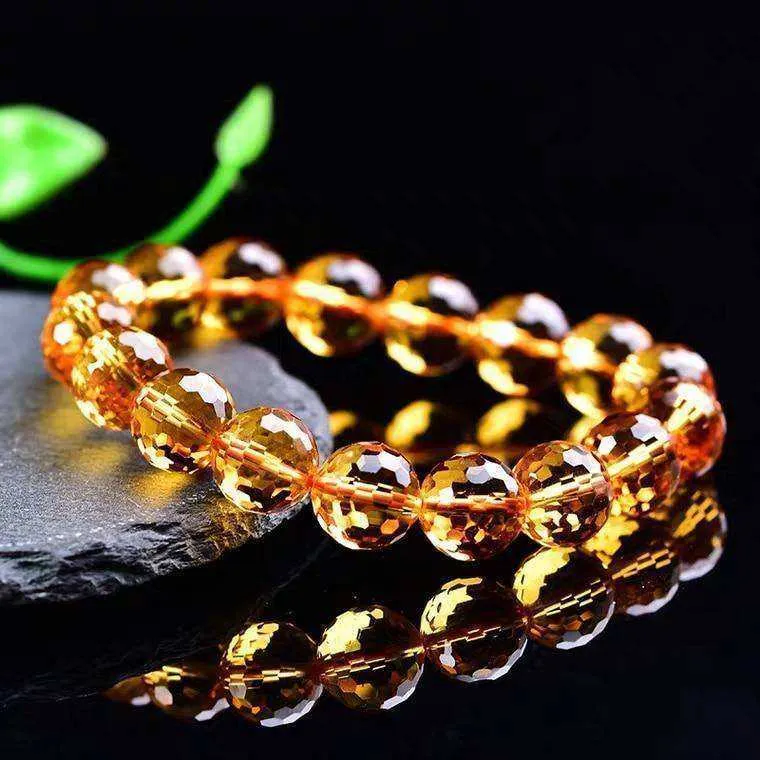 Natural Yellow Citrine Beads Bracelet