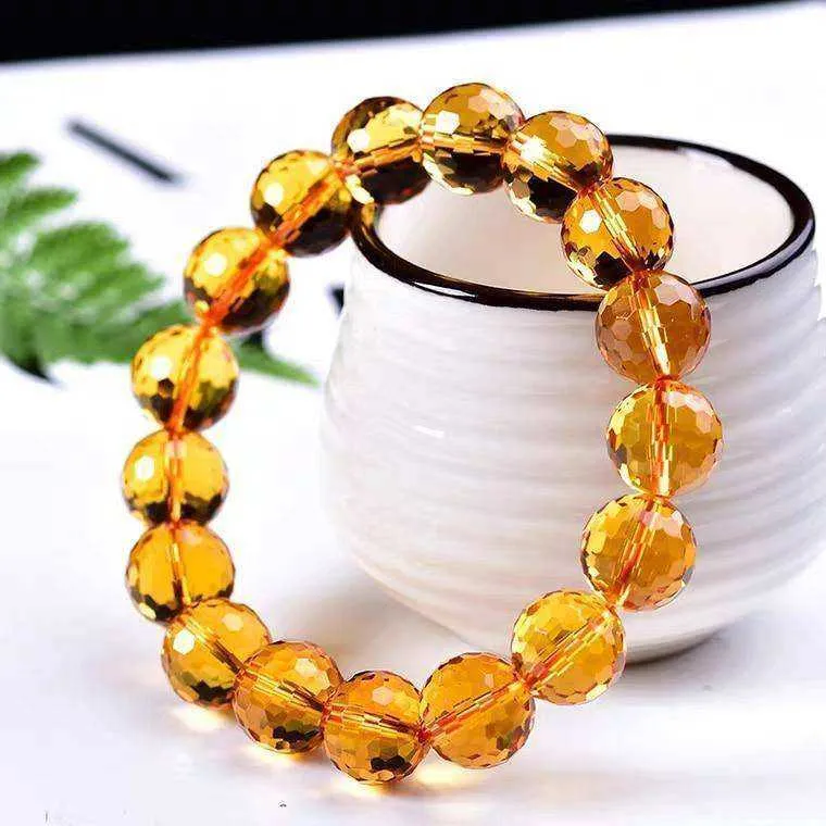 Natural Yellow Citrine Beads Bracelet